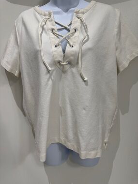 J Crew Lace-Up Cream Women's Top
